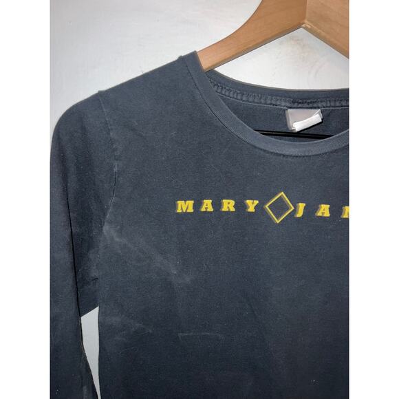 Womens Mary Jane Shirt No Pain No Jane Long Sleeve Black Tee Top Women M - Picture 2 of 10